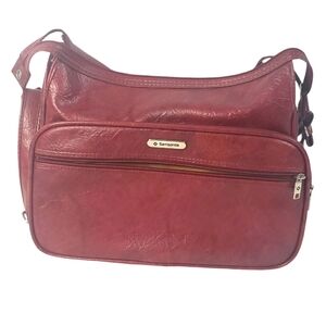 SAMSONITE Vintage Burgundy Sentry Red Silhouette Shoulder Carry On Messenger Bag
